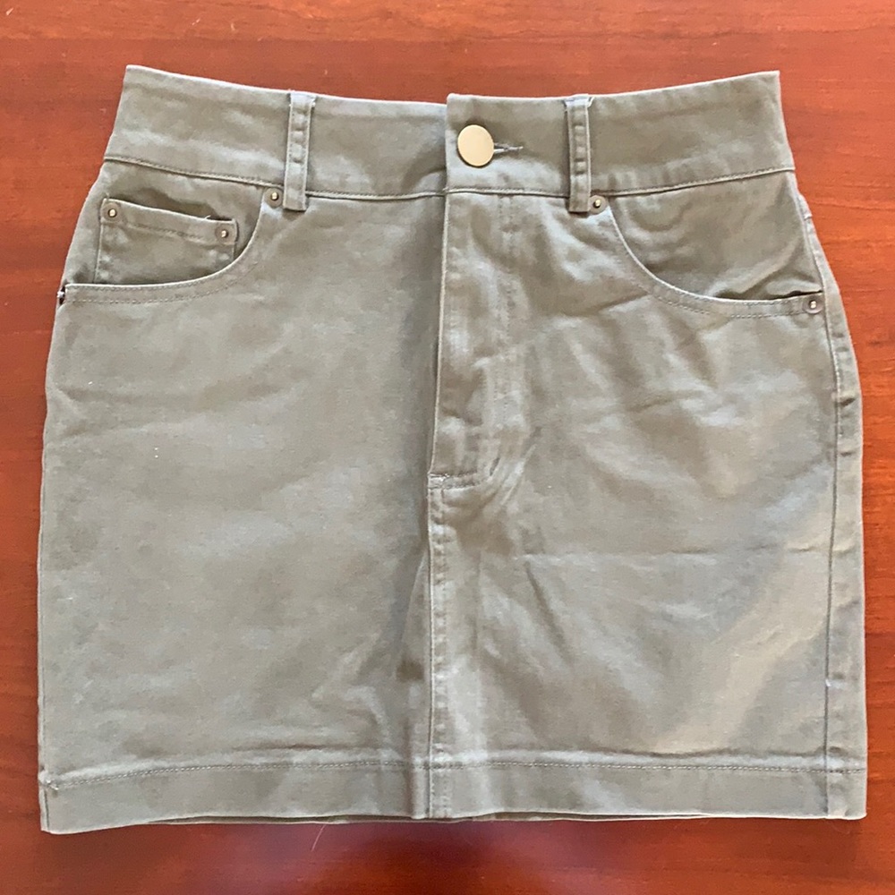 Olive Green Forever 21 Mini Skirt